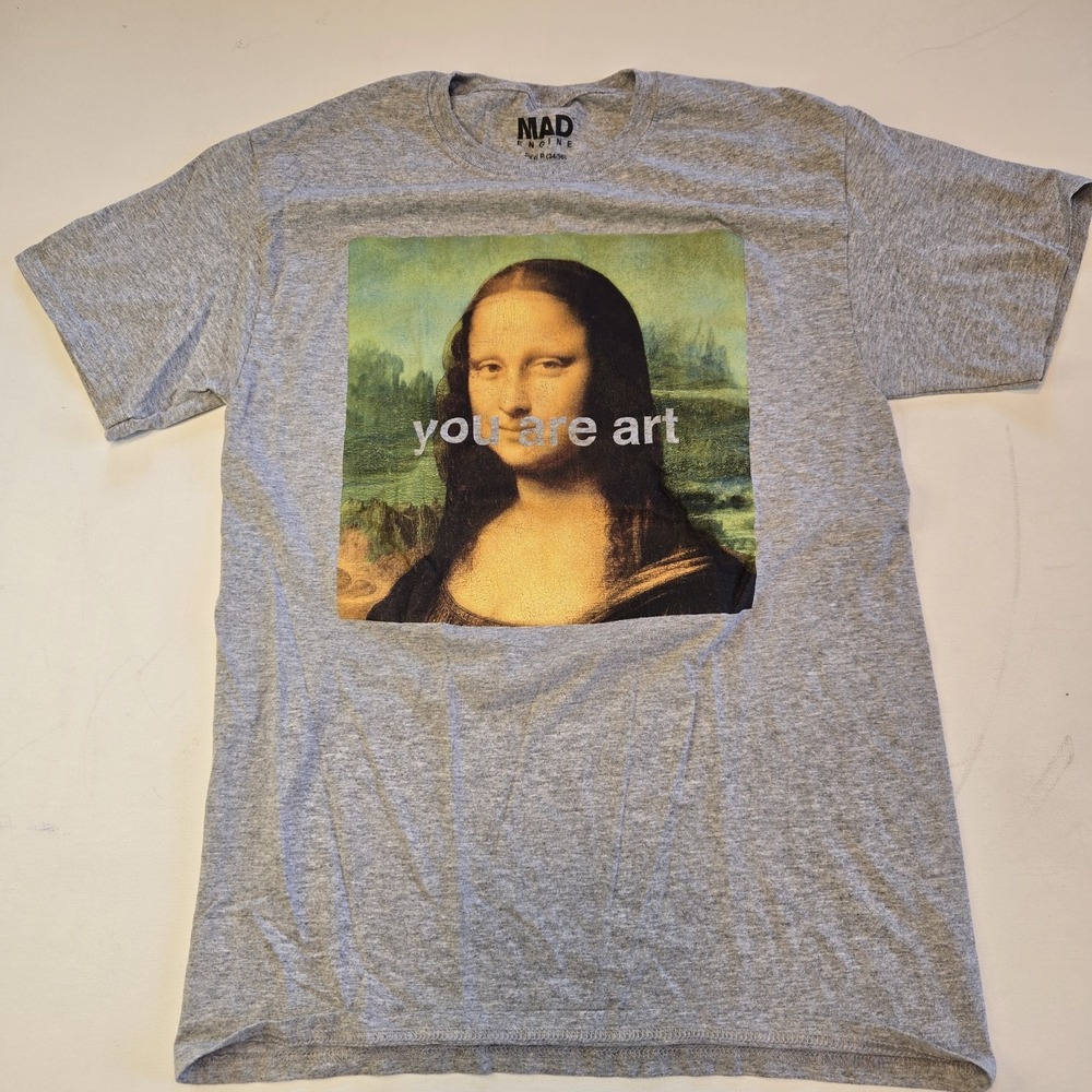 Mad Engine Mona Lisa You Are Art Graphic Womens Tee Shirt Size Small